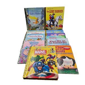 Little Golden Books Lot Hard Cover Poky Puppy Marvel Barbie 1975 1978 1990 Read